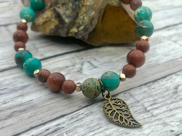 Imperial green Jasper & Gold sandstone