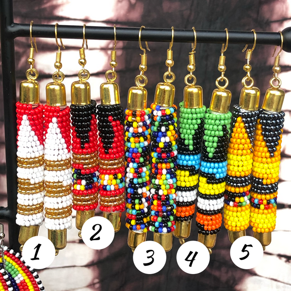 African Maasai beaded earrings