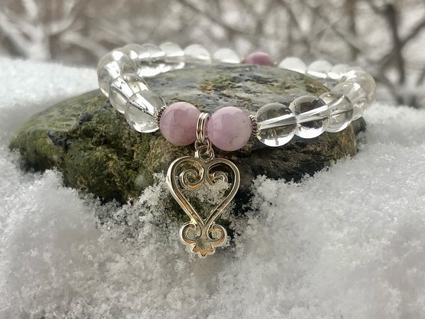 Clear Quartz, Kunzite & Sankofa