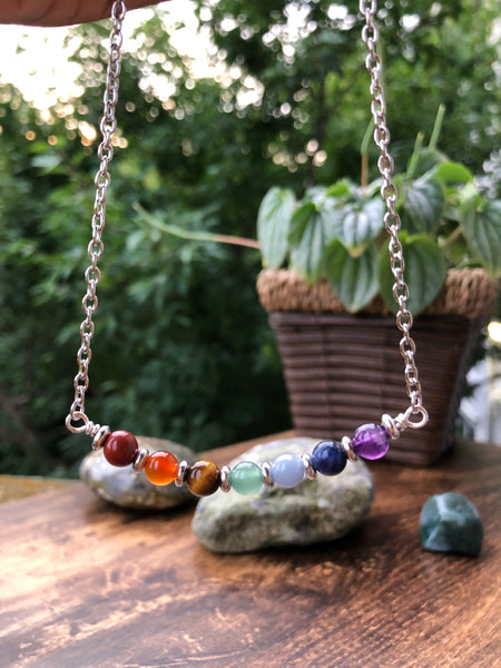 Chakra 6mm beads, 16” necklace