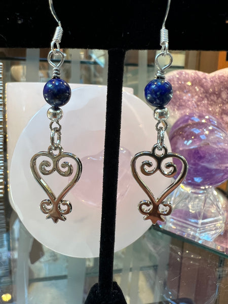 Silver sankofa earrings