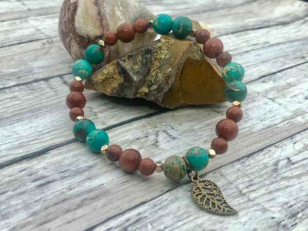 Imperial green Jasper & Gold sandstone