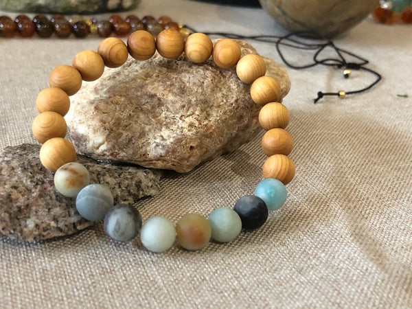 Amazonite / sandalwood 8mm Bracelet