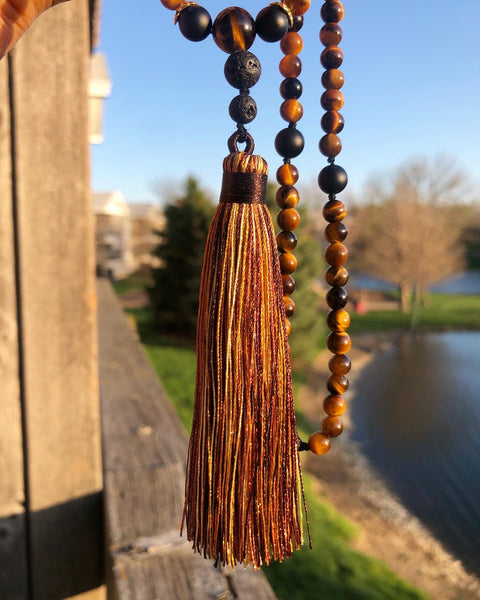 Tiger eye & black onyx 108 mala