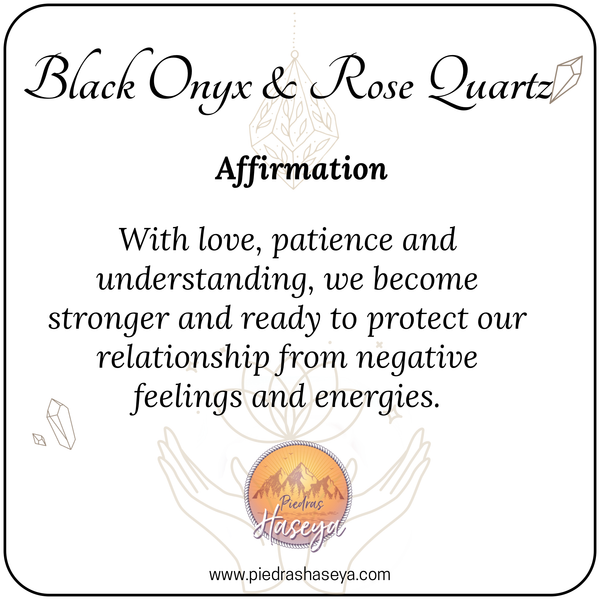 Rose Quartz & Black onyx couple set