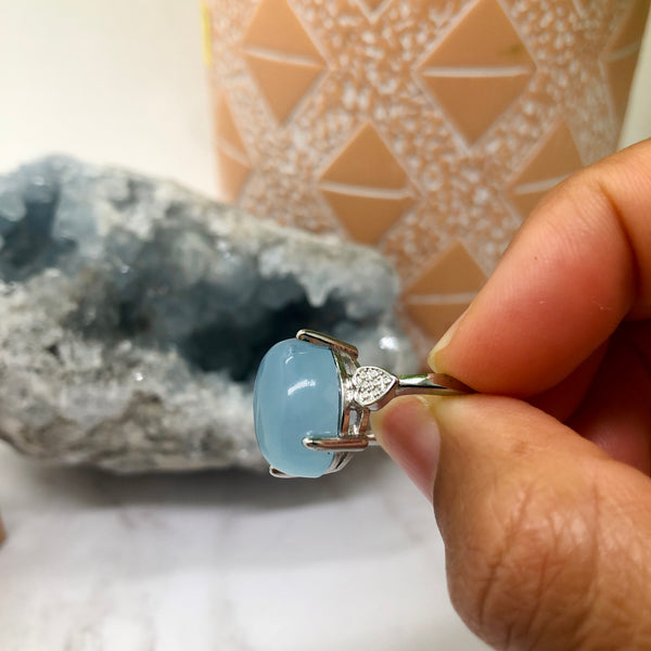 Aquamarine sterling silver 925 rings