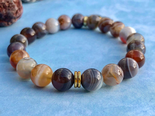 Botswana Agate & Hye won Hye Adrinka Charm
