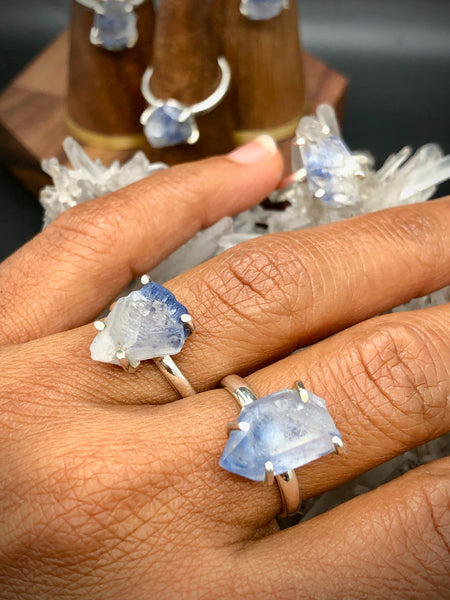 Raw Dumortierite Sterling silver 925 ring