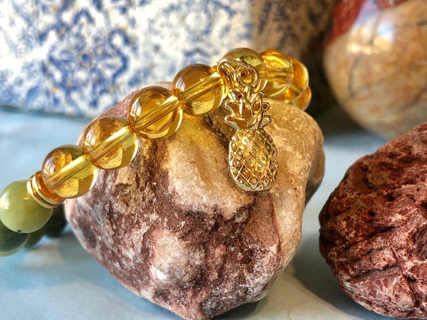 Citrine & Green Jade 8mm