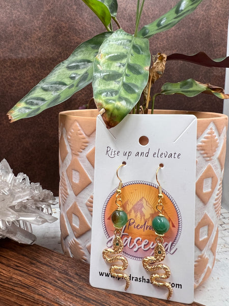 Dainty gold snake earrings