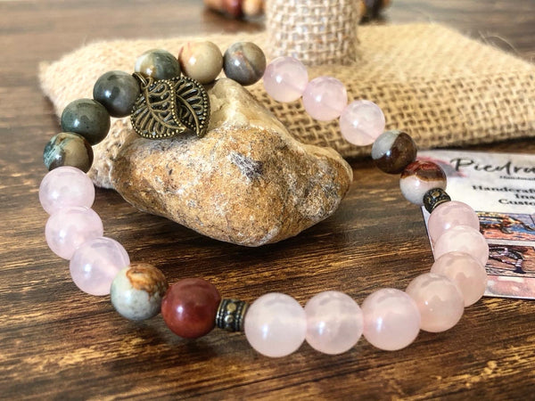 Polychrome Jasper & Rose Quartz 8mm