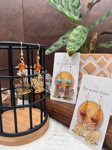 Crystal shape earrings