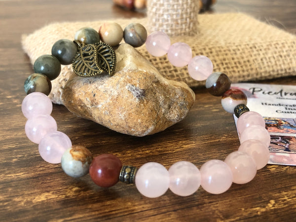 Polychrome Jasper & Rose Quartz 8mm