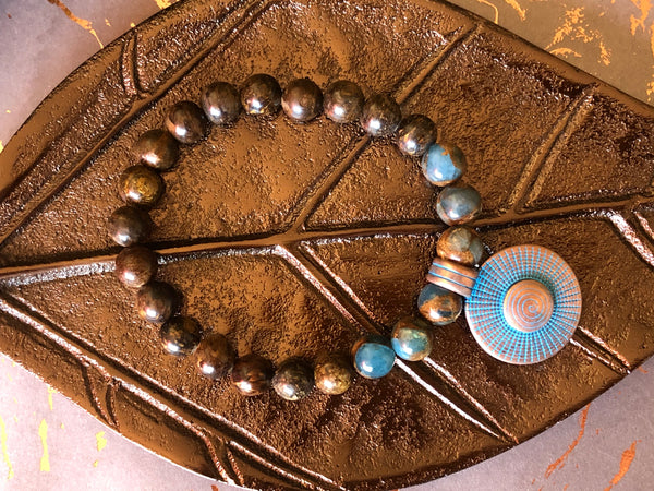 Bronzite, Mosaic Agate & rustic sun
