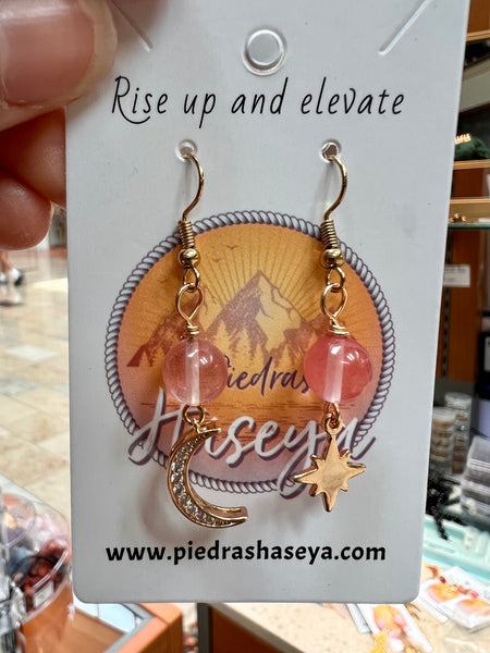 Moon and star earrings