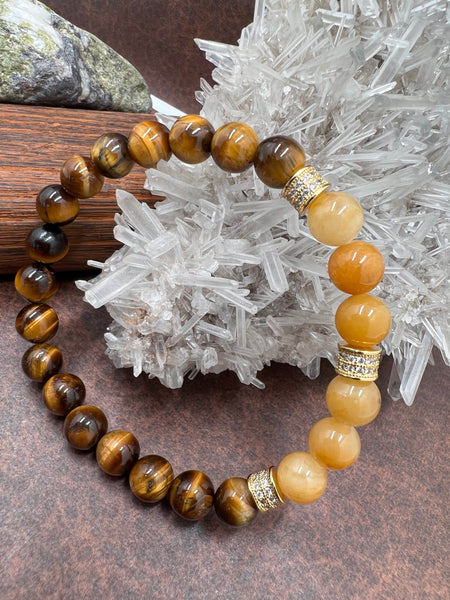 Yellow jade and tiger eye