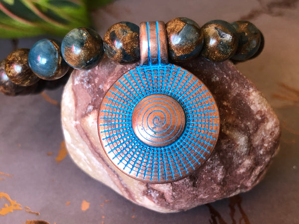 Bronzite, Mosaic Agate & rustic sun