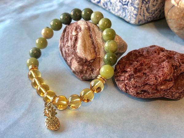 Citrine & Green Jade 8mm