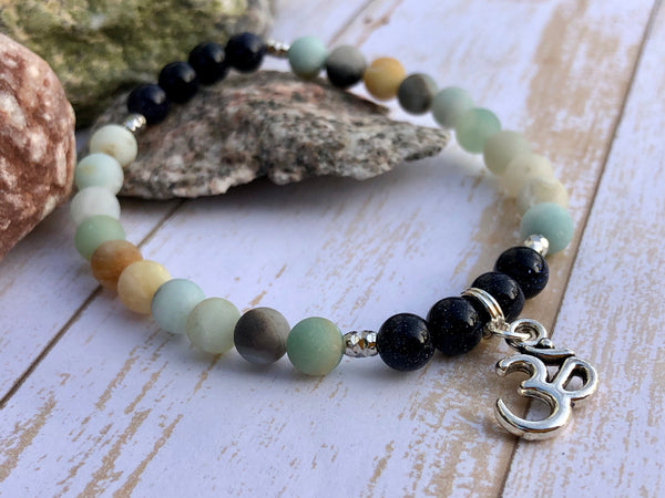 Amazonite & Blue sandstone 6mm bracelet