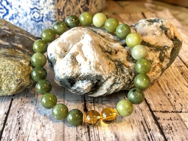 Green Jade & Citrine 8mm