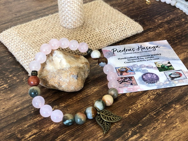 Polychrome Jasper & Rose Quartz 8mm