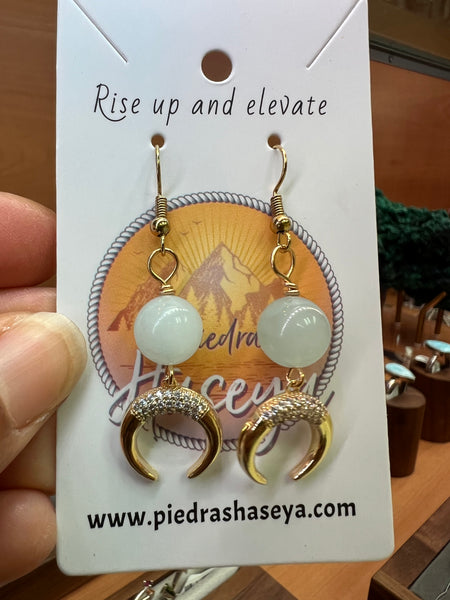 Crescent moon crystal earrings