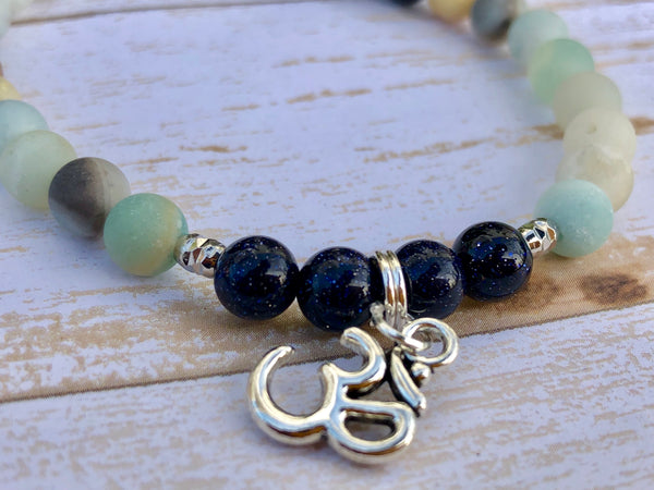 Amazonite & Blue sandstone 6mm bracelet