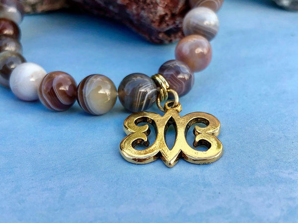 Botswana Agate & Hye won Hye Adrinka Charm