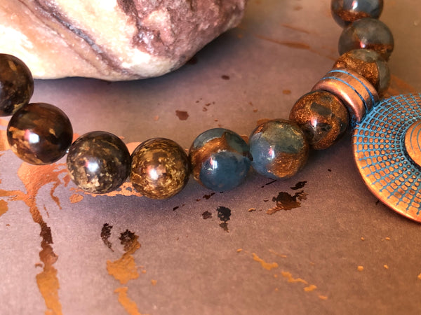 Bronzite, Mosaic Agate & rustic sun