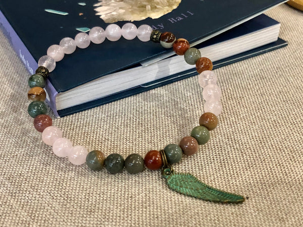 Rose Quartz & Polychrome Jasper 6mm