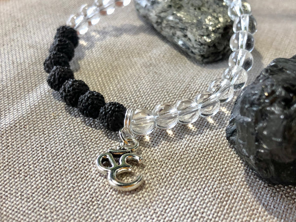 Clear Quartz & Rudraksha 6mm