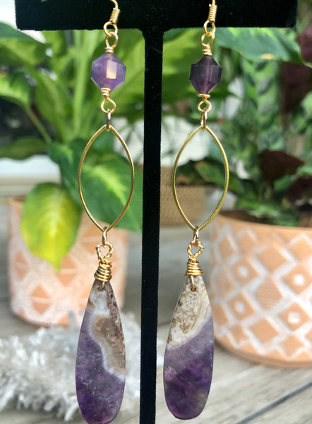 Teardrop amethyst earrings