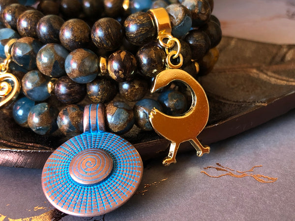 Bronzite, Mosaic Agate & rustic sun