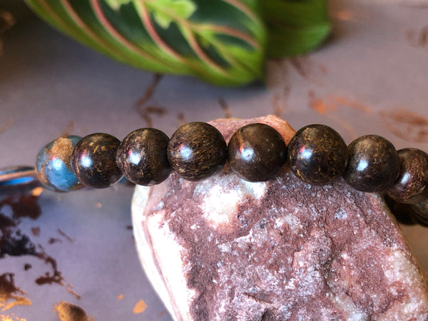 Bronzite, Mosaic Agate & rustic sun