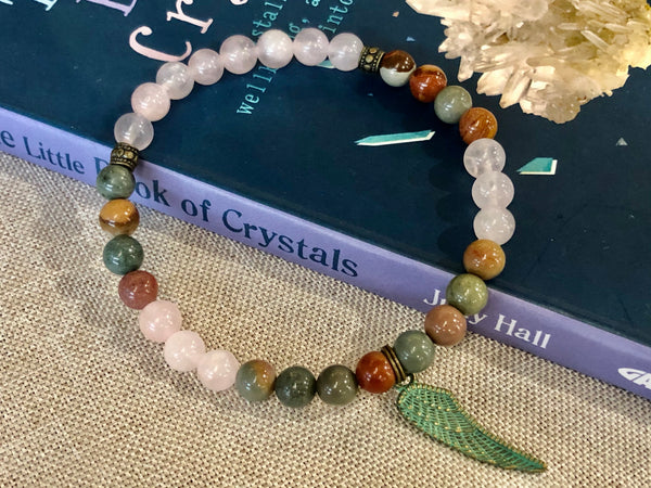 Rose Quartz & Polychrome Jasper 6mm