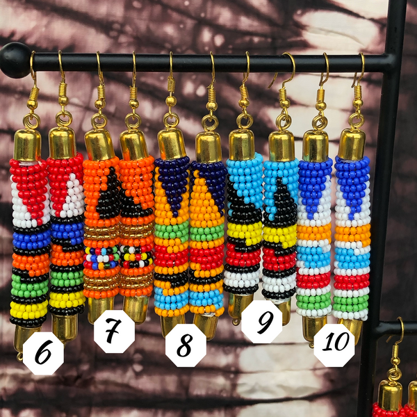 African Maasai beaded earrings