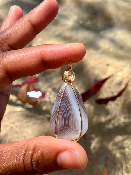 Small Botswana agate necklace