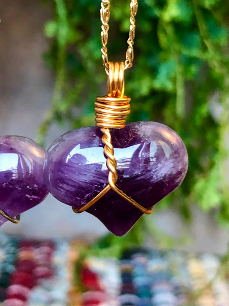 Amethyst heart pendant