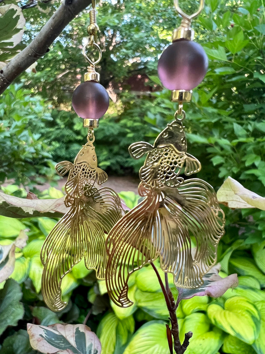 Koi fish earrings – Piedras Haseya