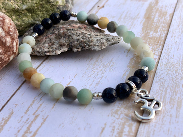 Amazonite & Blue sandstone 6mm bracelet