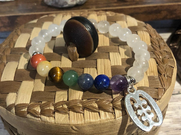 Chakra energy healing bracelet Clear Quartz