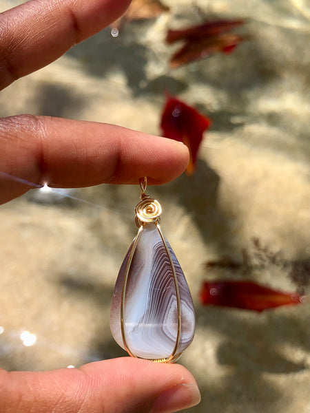Small Botswana agate necklace