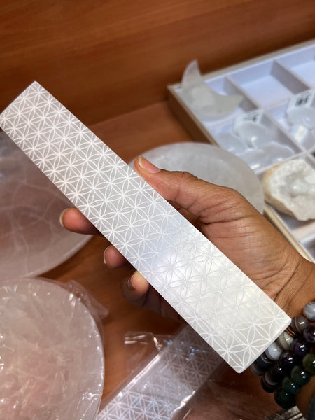 Carved Selenite charger