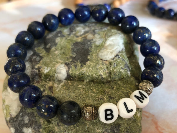 Lapis Lazuli & text 8mm