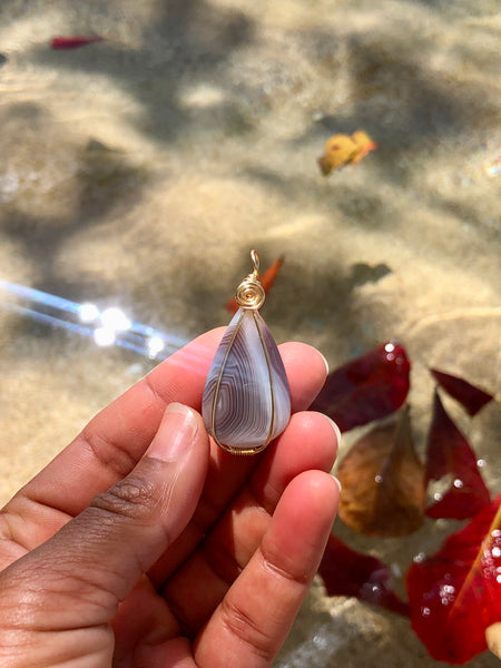 Small Botswana agate necklace