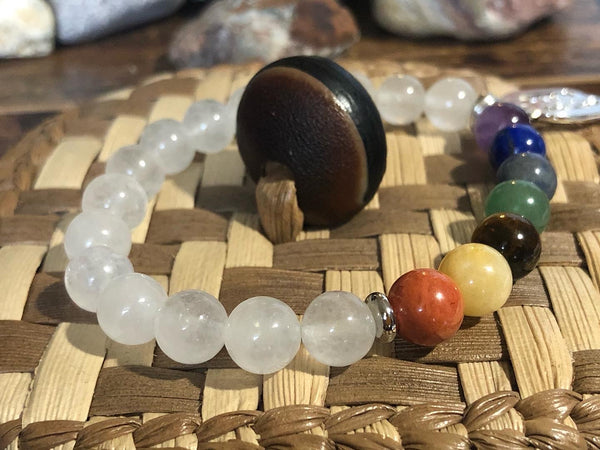 Chakra energy healing bracelet Clear Quartz
