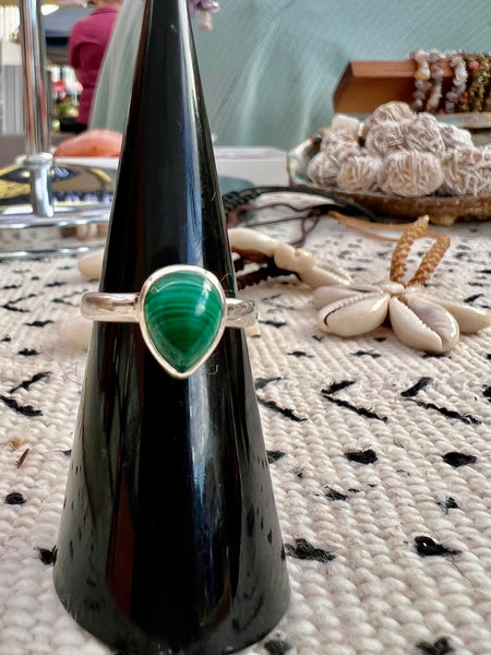 Malachite sterling silver 925 ring