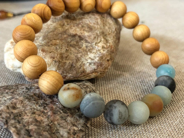 Amazonite / sandalwood 8mm Bracelet