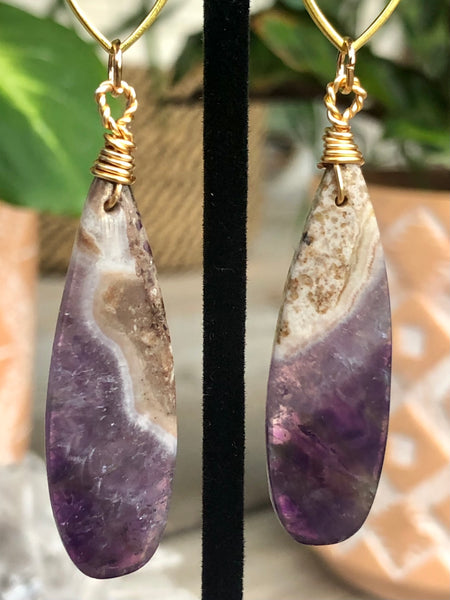 Teardrop amethyst earrings