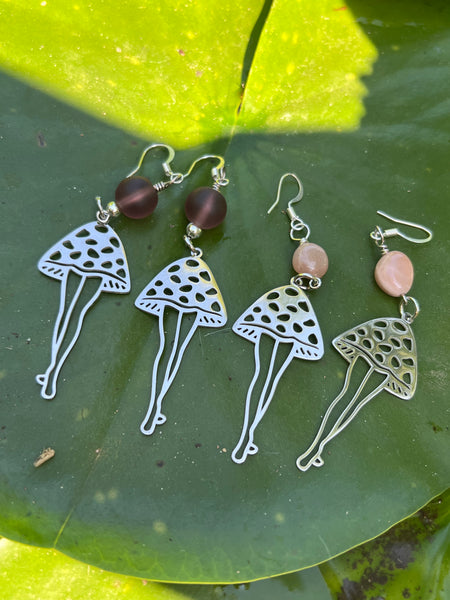Mushroom with legs earrings